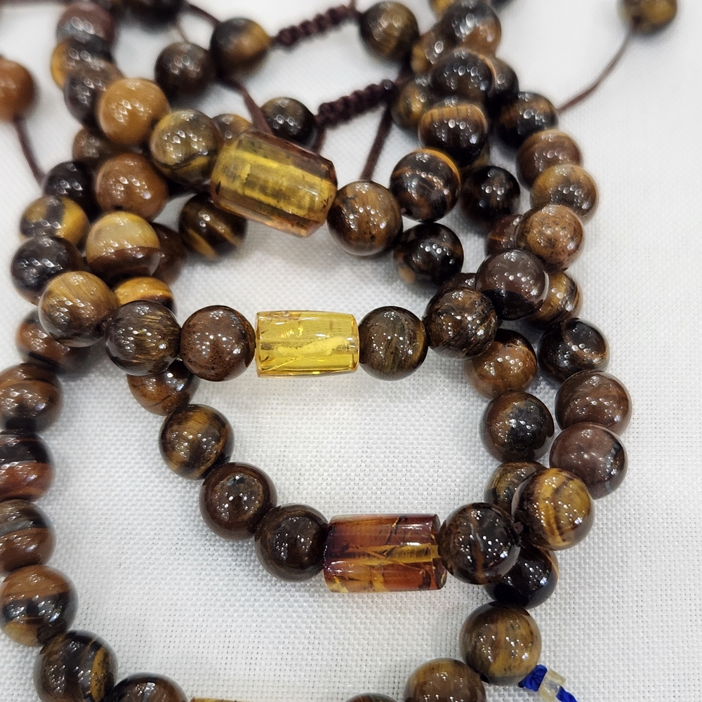 Elegant Brown and Yellow Beaded Necklace